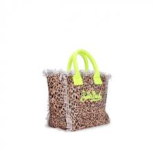 MC2 Saint Barth, Acc. Canvas Small Bag Sand Leopard 94 Emb
