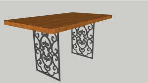 Aurora wrought iron 30'' wide round mesh top bar height table woodard $354.25 $545.00. Dining Table With Wrought Iron Legs 3d Warehouse