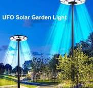 4500W Solar Outdoor Light Round 360° Wide Angle UFO Garden Pole And Wall  Street Lights with Remote