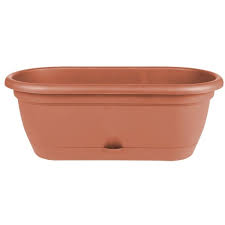 Don't think just of inconspicuous vats, plastic or terracotta. 18 Oval Lucca Window Box Planter Terracotta Bloem Target