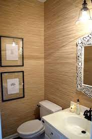 Grasscloth Wallpaper Bathroom Bathroom Wallpaper Modern Trendy Bathroom Eclectic Bathroom