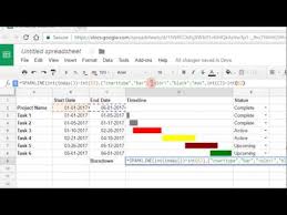 creating a gantt chart in google sheets youtube