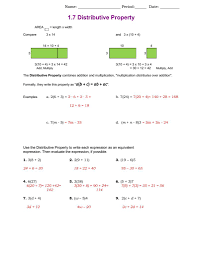 2 Distributive Property Worksheet Answers 1 7 Distributive Property Solving Equations Distributive Property Equations