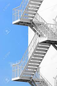 Hoss lee's steel stairs works with you on creating the right stairway, railing and gate exterior metal stairs for accessing flat roofs and platforms. Outdoor White Steel Stair Stock Photo Picture And Royalty Free Image Image 31922664