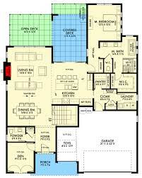 Plan 67783mg New American House Plan With Central Kitchen And Open Concept Living Area American House Plans House Plans How To Plan