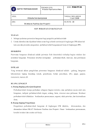 Alur pemeliharaan dan pemantaun instalasi listrik. Sop Perawatan Bangunan