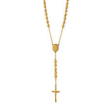 Mens 10k yellow gold 22 7.5mm hollow figaro chain necklace. Mens Gold Tone Stainless Steel Rosary Necklace Color Yellow Jcpenney