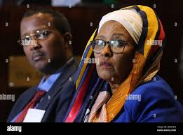 Halima Ismail Ibrahim, the Chairperson of Somalia's National Independent  Electoral Commission (NIEC), addresses participants during the closing  ceremony of a workshop