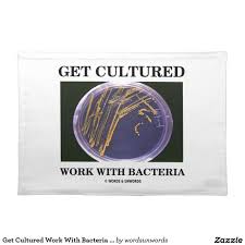 Get Cultured Work With Bacteria Agar Plate Cloth Placemat Microbiology Humor Biology Humor Bacteria