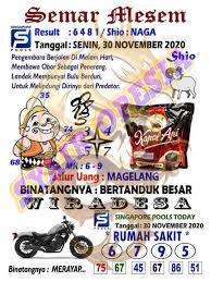 Syair Semar Mesem Sgp 30 November 2020