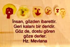 Insan Gozden Ibarettir Geri Kalani Bir Deridir Goz De Dostu Goren Goze Derler Hz Mevlana Deri Ozlu Sozler Gozler