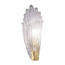 Applique in vetro di murano, realizzato a mano dai maestri vetrai muranesi, arricchitta da foglie e fiori. Applique Classico Due P Illuminazione 2519 App E14 Led