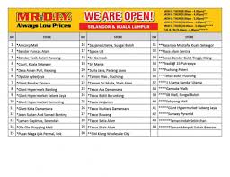 Collect @ mr.diy outlet list. Yeah Mr Diy Open Liao