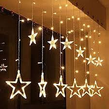 Salcar Lichterkette Mit Led Kugel 12 Sterne 138 Leuchtioden Lichtervorhang Sternenvorhang 8 Modi Innen Led Weihnachtsbeleuchtung Lichtergirlande Lichtgirlande