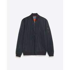 Zara Bomber Style Jacket Navy Blue Bomber Jacket Blue Bomber Jacket Mens Jackets