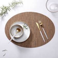 Metallic brushstroke placemat 4 pc set. Buy Online Bamboo Grain Painting Placemats Oval Table Mat Cup Bar Mat Kitchen Accessories Pvc Adiabatic Can Be Washed Coffee Table Bowl Pad Alitools