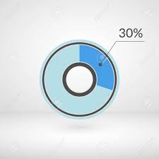 30 Percent Pie Chart Isolated Symbol Percentage Vector Infographics