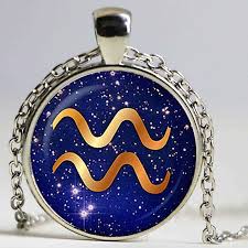 aquarius blue gl zodiac pendant