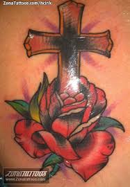 Cross tattoos to show your allegiance to god and your own internal strength. Tattoo Of Crosses Roses Flowers