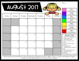 free 2017 2018 clip chart behavior calendars non editable