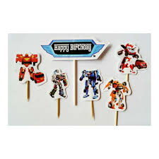 Haii semuaa hari ini aku bikin kue ulang tahun nih bikinnya gampang kalian semua pasti bisa deh kalo mau bikin kue ulang. Jual Topper Hiasan Tusukan Nasi Tumpeng Kue Cake Kue Ulang Tahun Happy Birthday Karakter Tobot Online Mei 2021 Blibli