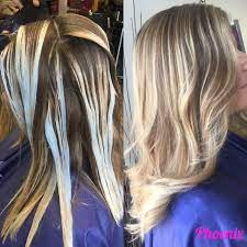 Balayage Processing Picture Blonde Hair Freehand Hair Painting Matrix Sync Vario Bleach Hair Hair Colour Bleached Hair Blonde Balayage Hair Color