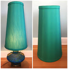 Vintage Mid Century Working Ceramic Table Lamp With Tall Shade Mid Century Modern Blue Green Ceramic Lamp With Green Ceramic Table Lamps Mid Century Lamp Lamp