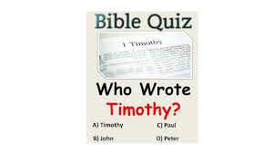 I Love Psalms Who Wrote The Book Of 1 2 Timothy Bible Quiz In 2020 Bible Quiz Timothy Bible Bible