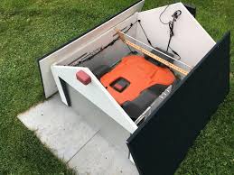 Robotic Lawn Mower Garage For Automower And Gardena Myrobohut Com Hubert Schnitzler Robotic Lawn Mower Lawn Mower Lawn