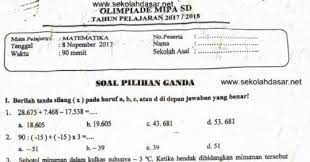 Olimpiade sains nasional jenjang smp. Soal Seleksi Osn Olimpiade Matematika Sd Sekolahdasar Net