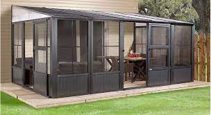 Check spelling or type a new query. Sojag Charleston Sunroom Patio Enclosure Kit Dark Gray With Steel Roo The Better Backyard