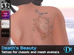Female chest tattoos lady chest tattoo. Second Life Marketplace Dt Death S Beauty Female Back Shoulder Tattoo Appliers