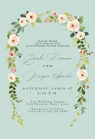 Falling Flowers Wedding Invitation Template Free Greetings Island Flower Wedding Invitation Wedding Invitation Templates Invitations