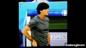 #germany nt #jogi low #jogi loew #joachim low #joachim loew #euro #mario gomez #mesut ozil can someone please please please let me know if there exists a gif of joachim löw kicking the ball. Jogi Low Hat Eier In Der Hose On Make A Gif