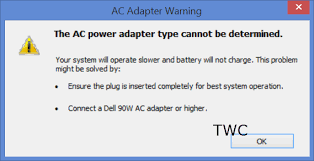 Then check if the outlet you used to plug in your charger is working fine. The Ac Power Adapter Type Cannot Be Determined In Dell