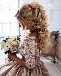 Chariming A Line Half Long Sleeves Champagne Wedding Dresses Bridal Gowns In 2021 Bride Hairstyles Wedding Hair Down Wedding Hairstyles For Long Hair