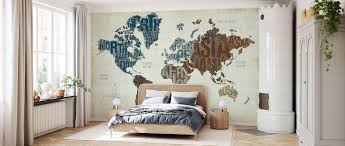 A pink floral wallpaper continues the theme of the bedroom and adds whimsiness to the space. Modern World Neutral Wall Murals Online Photowall