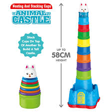 Six graduated cups, dozens of possibilities for bath and play time. Stacking Cups Baby Toy Animal Castle Sorting Shapes Building Educational Toys Bath Nesting Lazada Ph