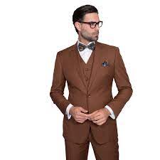 Upgrade your already sophisticated style with an unexpected 3 piece suit in rich dark brown. Statement Suits Men S Wool Solid Color 3 Piece Suit Overstock 14681862