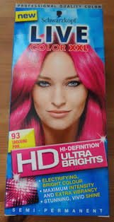 So i went into town to buy my mum it and she has red dyed hair, so it turned her black roots platinum blonde and her red hair turned orange ! Schwazkopf Live Color Xxl Ultra Brights Semi Permanent Hair Dye In 93 Shocking Pink Review Paradise Spice