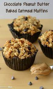 Chocolate Peanut Butter Baked Oatmeal Muffins Recipe Yummly Recipe Peanut Butter Recipes Recipes Food