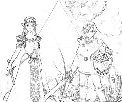 Legend of zelda coloring pages link playing music. Zelda 113274 Video Games Printable Coloring Pages