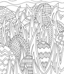 Desenho de patos para colorir. Art Therapy Coloring Page Easter Hunting In Eggs 1