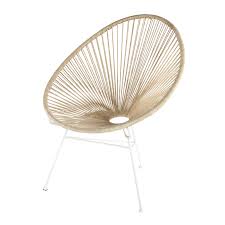 fauteuil en cordes de coton et metal blanc fauteuil copacabana mobilier de salon et meuble deco