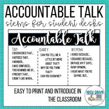 accountable talk sentence stems worksheets teaching