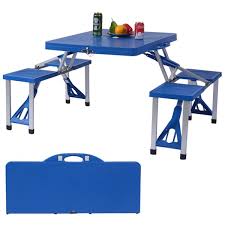 H rectangle plastic folding portable outdoor picnic table (12) $ 45 98 /box. Outdoor Folding Camping Table And Bench Set Costway