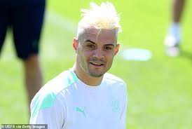Oh my god, we're not blond anymore. Euro 2020 Switzerland Captain Granit Xhaka Shows Off New Blonde Hair To Stunned Wife Leonita Mobsports