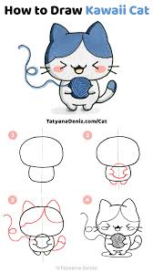How To Draw A Cartoon Cat Step By Step How To Draw Kawaii Cat Step By Step Drawing Tutorial Kawaii Cat Drawing Simple Cat Drawing Cute Easy Drawings
