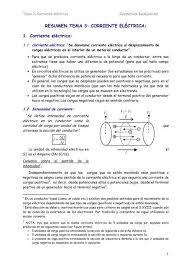 Se conoce como corriente eléctrica al movimiento de cargas o de electrones en el interior de un también se le suele conocer como intensidad eléctrica. Resumen Tema 3 Corriente Ela Ctrica 1 Corriente Ela C Ctrica