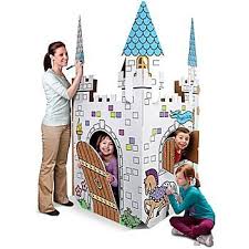 Cardboard Coloring Castle From Discovery Kids Color Me Play Castle Jcpenney Com 20 Cardboard Castle Cardboard Playhouse Cardboard Play